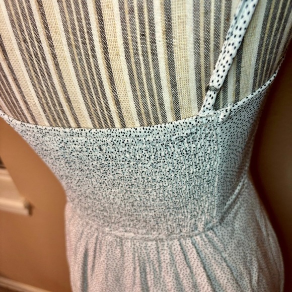 Abercrombie & Fitch Dress Small White Black Dots Viscose Spaghetti Strap Retro - Picture 11 of 16